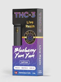 THC-3P Live Resin Disposable: Blueberry Yum Yum 2g